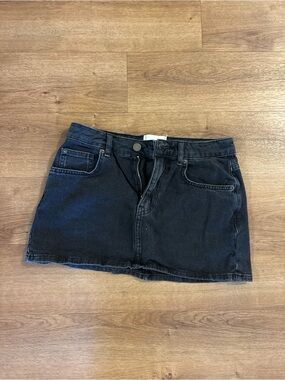 BDG Black Wash Denim Mini Skirt